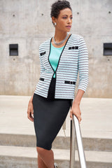 Plus Size Crystal Accent Knit Jacket