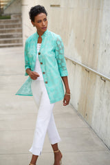 Polka Dot Woven Burnout Jacket
