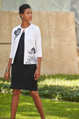 Placed Rose Knit Jacket