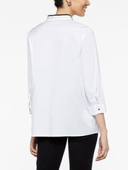 Stretch Cotton Zip Front Tunic Color White/Black