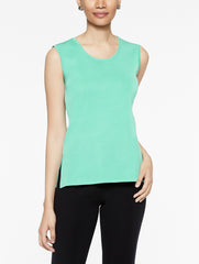 Laguna Green Classic Knit Scoop Neck Tank Top Color Laguna Green