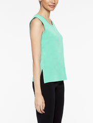 Laguna Green Classic Knit Scoop Neck Tank Top Color Laguna Green