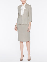 Basketweave Textured Jacket Color Almond Beige