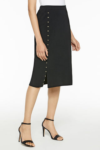 Stud Trim Skirt Color Black