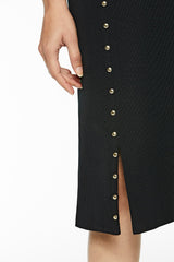 Stud Trim Skirt Color Black