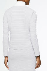 Two-Tone Subtle Check Knit Jacket