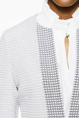Two-Tone Subtle Check Knit Jacket