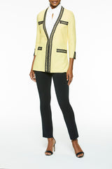 Plus Size Lace Trim Textured Knit Jacket