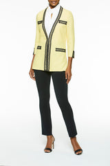 Lace Trim Textured Knit Jacket