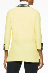 Plus Size Lace Trim Textured Knit Jacket