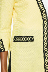 Plus Size Lace Trim Textured Knit Jacket