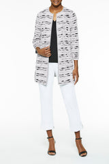 Digital Crepe de Chine and Knit Jacket