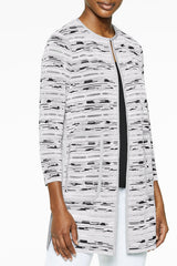 Digital Crepe de Chine and Knit Jacket