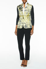 Jungle Print Jacquard Sleeve Knit Jacket