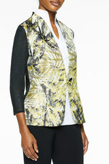 Jungle Print Jacquard Sleeve Knit Jacket