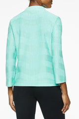 Plus Size Wavy Pattern Chain Trim Knit Jacket