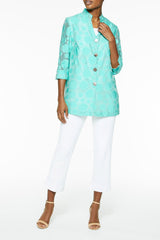 Plus Size Polka Dot Woven Burnout Jacket
