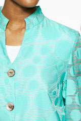 Plus Size Polka Dot Woven Burnout Jacket