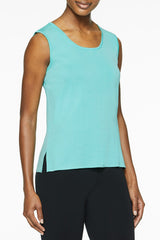 Mid-Length Scoop Neck Knit Tank, Mint Green