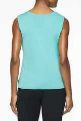 Mid-Length Scoop Neck Knit Tank, Mint Green