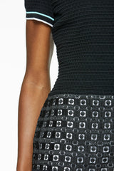 Lace Inset Contrast Trim T-Shirt