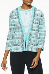 Fringe Trim Tweed Jacket