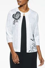 Placed Rose Knit Jacket