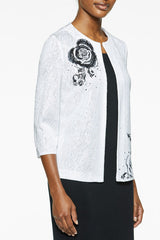 Placed Rose Knit Jacket