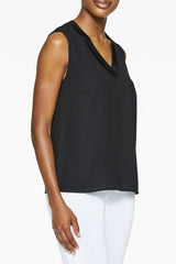 V-Neck Crepe de Chine Tank