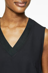 Plus Size V-Neck Crepe de Chine Tank