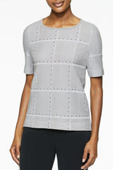 Square Pattern Stud Knit Tunic