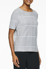 Square Pattern Stud Knit Tunic