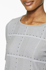 Square Pattern Stud Knit Tunic