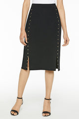 Stud Trim Skirt Color Black