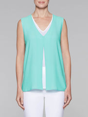 Arctic Blue and White Double Layer Tank